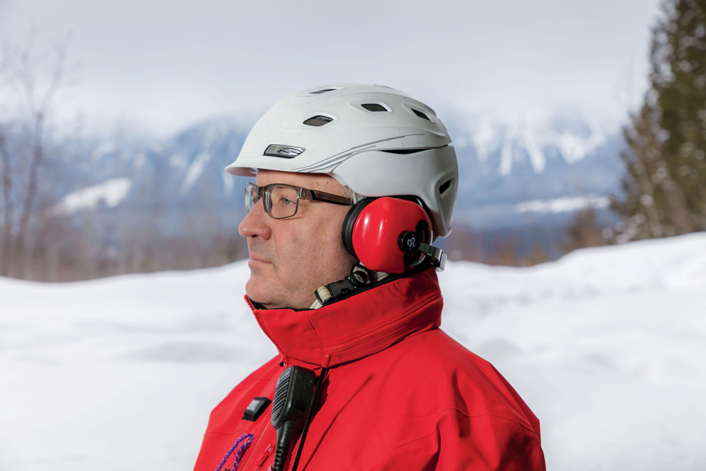 Man seen in winter setting while wearing proper ear protection